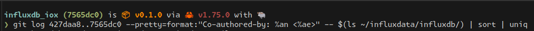 An image of my terminal running the command this post is about